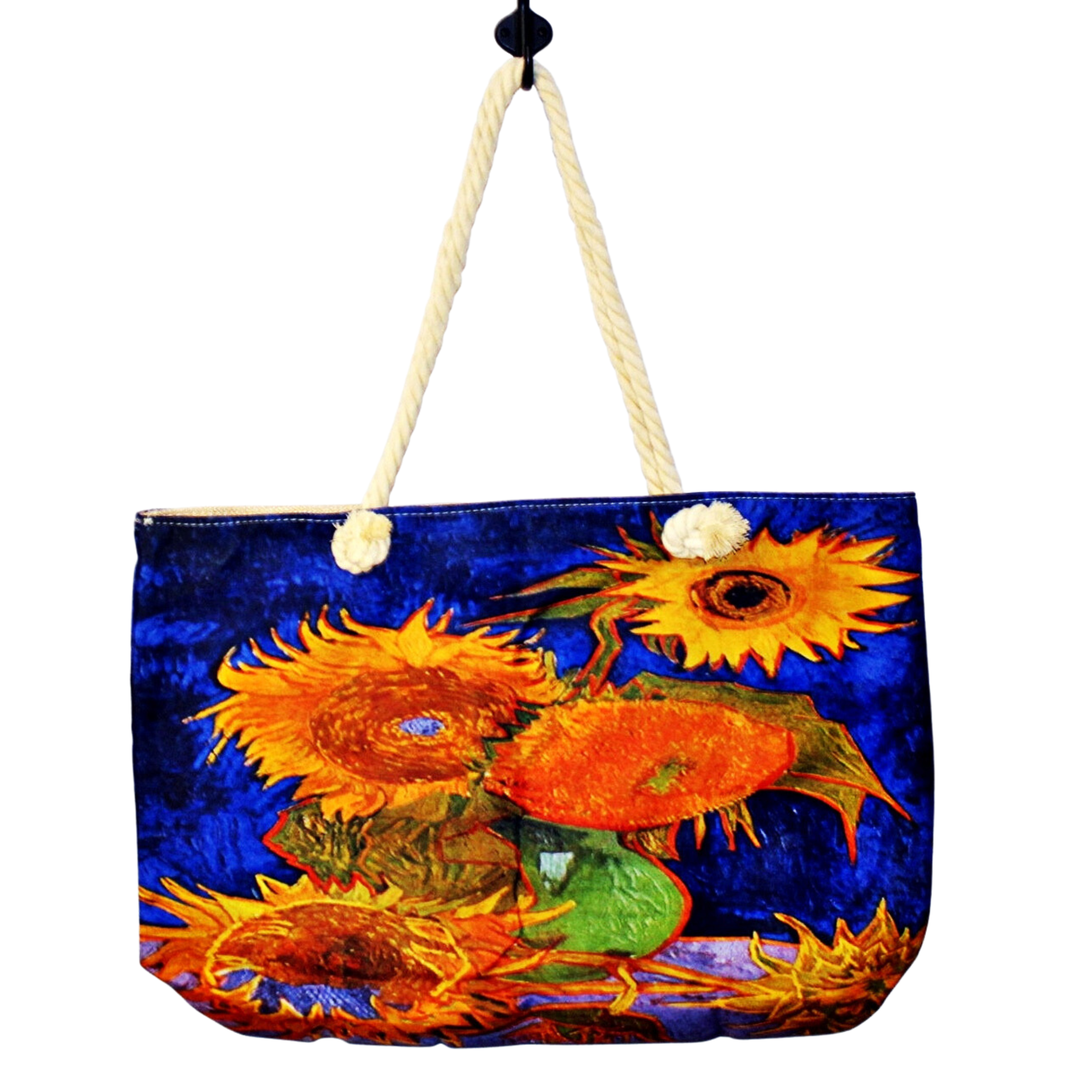 Geanta de plaja din material textil cu interior impermeabil