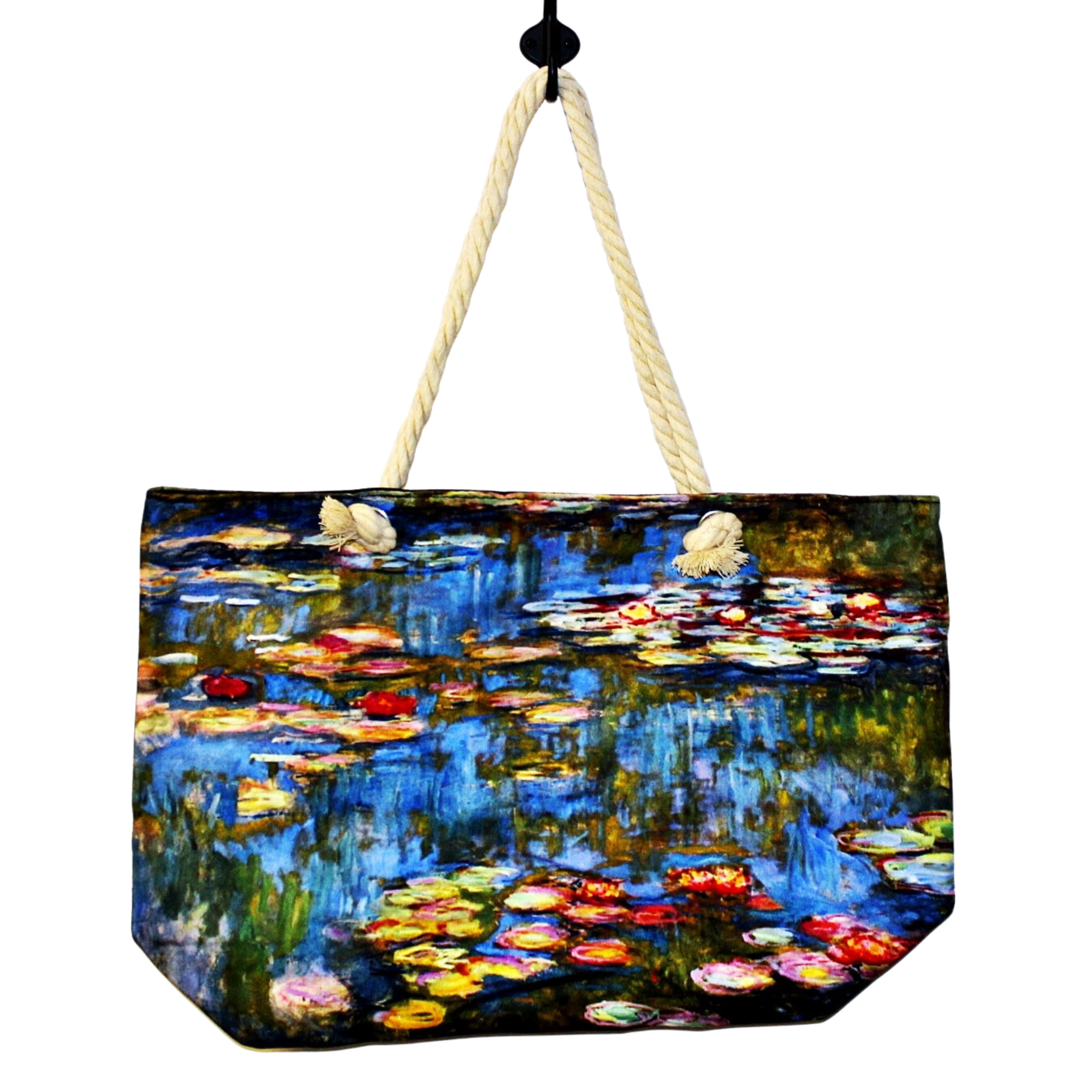 Geanta de plaja din material textil cu interior impermeabil