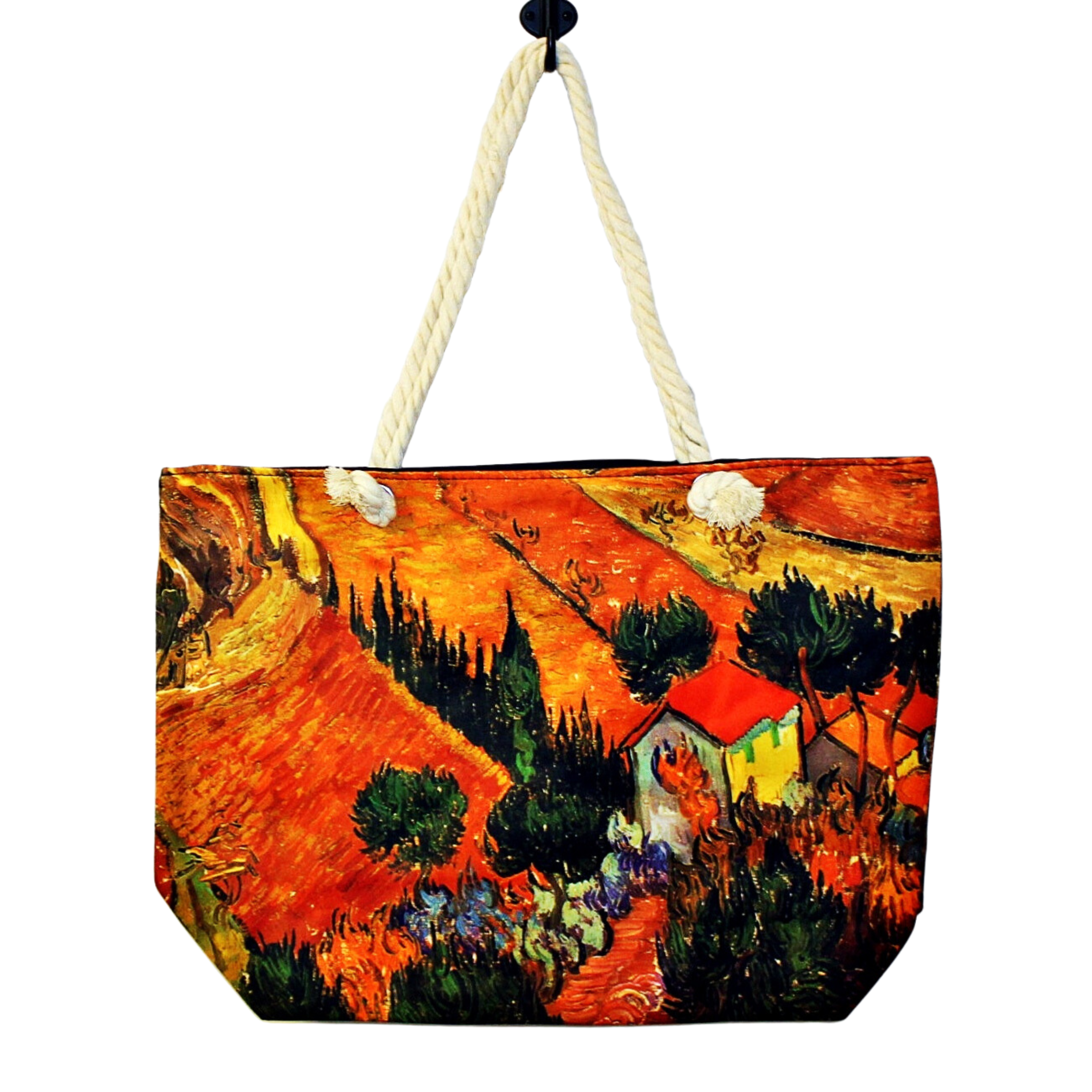 Geanta de plaja din material textil cu interior impermeabil