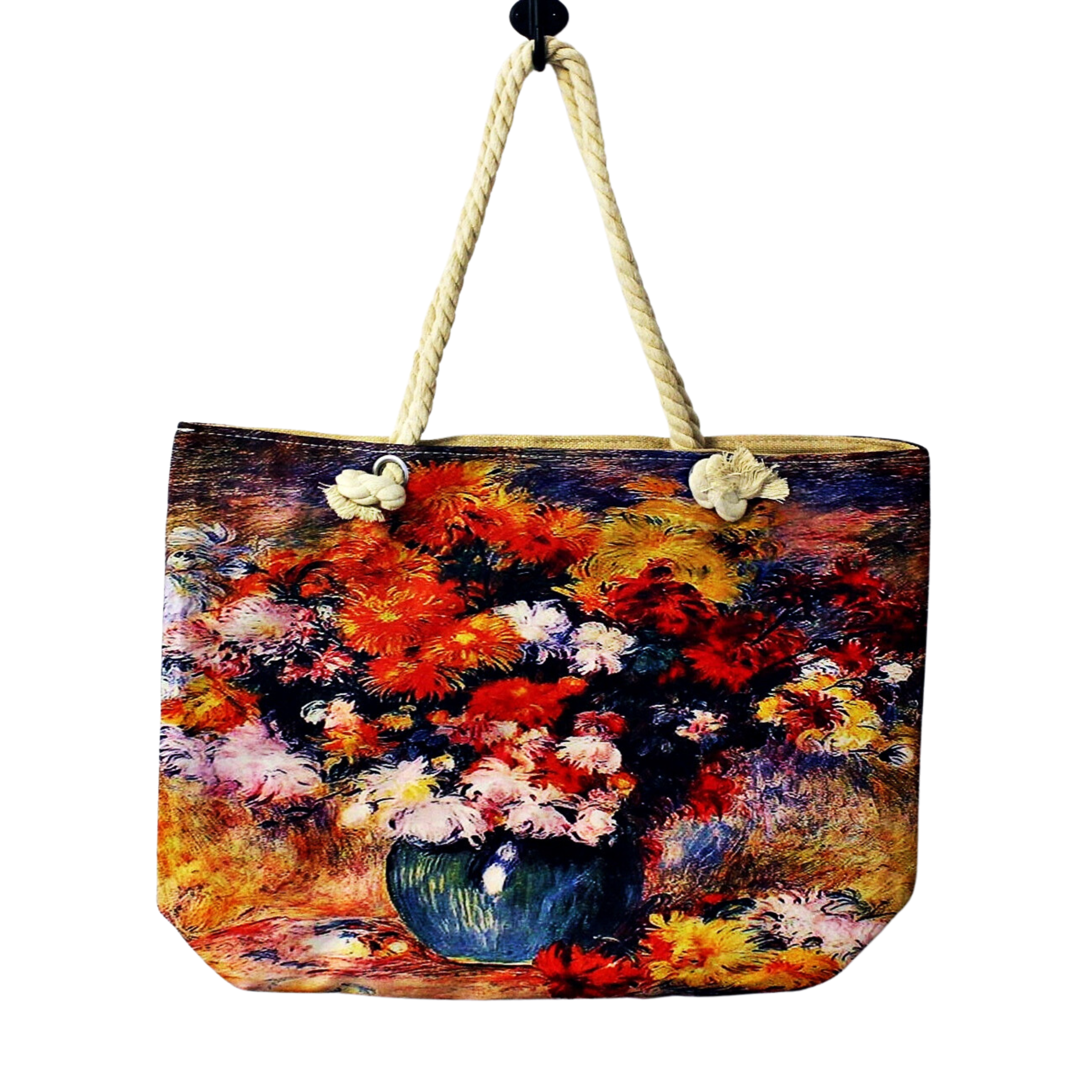 Geanta de plaja din material textil cu interior impermeabil