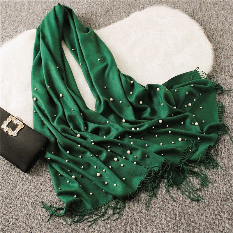 Esarfa din casmir cu perle