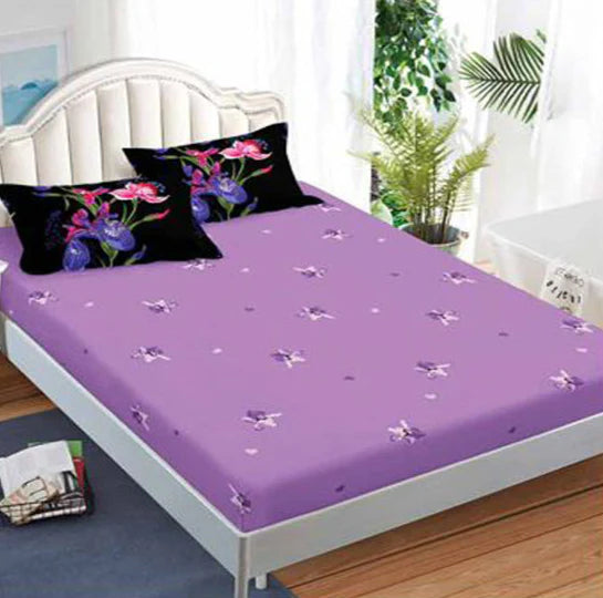 Set de lenjerie de pat cu elastic 180 x 200, 100% bumbac satinat, 6 piese