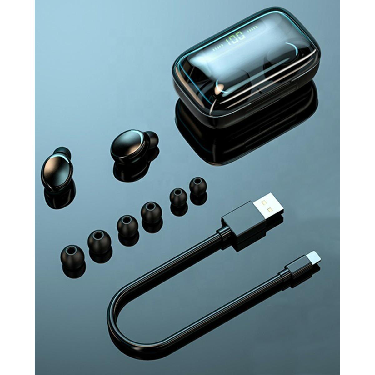 Casti fara fir TWS Ear Drops F9 cu statie de andocare/incarcare-8