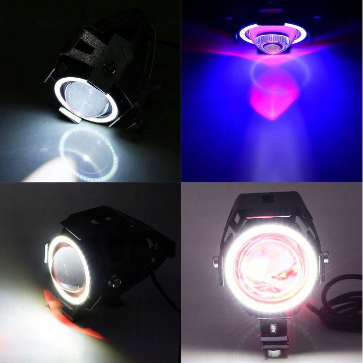 Proiector LED cu Lupa, Angel Eye ALB si Devil Eye RED, alimentare 12V, pentru Off-Road, ATV, SSV, UTV-2