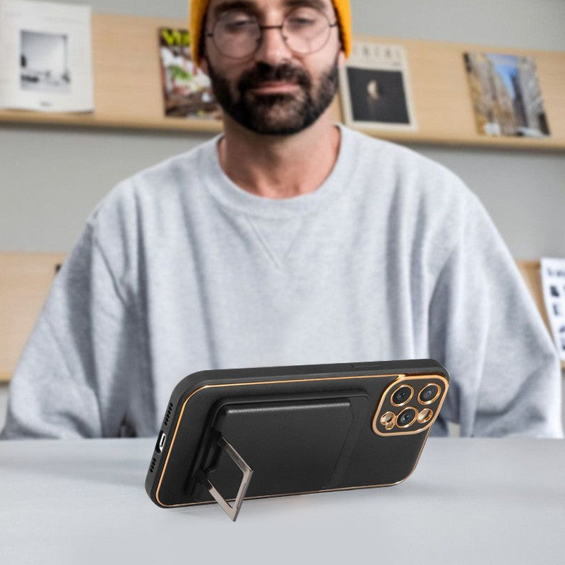 Accesoriu pentru telefon 3 in 1 Flippy, incarcator Wirelles Magsafe, portofel si suport, negru-1