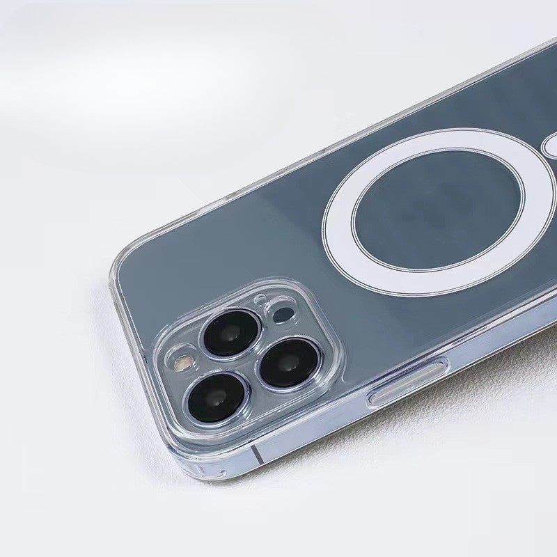 Husa protectie Flippy pentru iPhone 14 Mag Safe, 2 in 1 incarcare si magnet, Silicone, Transparenta-2