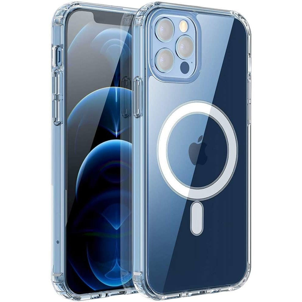 Husa protectie Flippy pentru iPhone 14 Mag Safe, 2 in 1 incarcare si magnet, Silicone, Transparenta-0