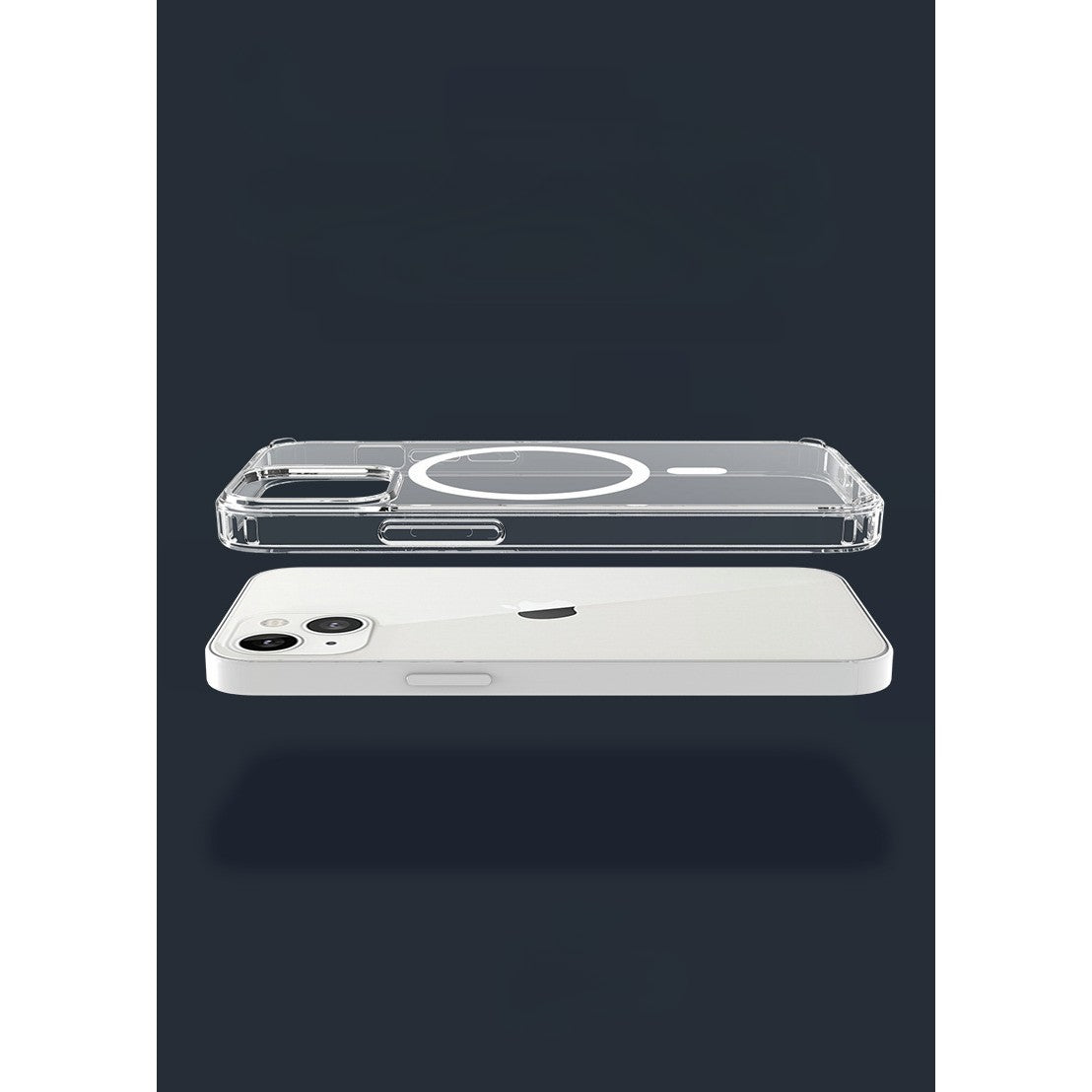 Husa protectie Flippy pentru iPhone 13 Mag Safe, 2 in 1 incarcare si magnet, Silicone, Transparenta-7