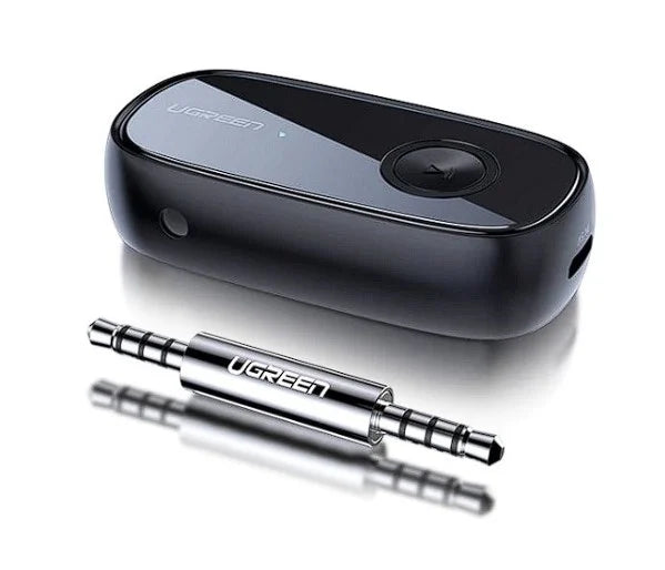 Transmitator audio UGREEN AUX, Bluetooth 5.0 aptX, microfon incorporat, Negru