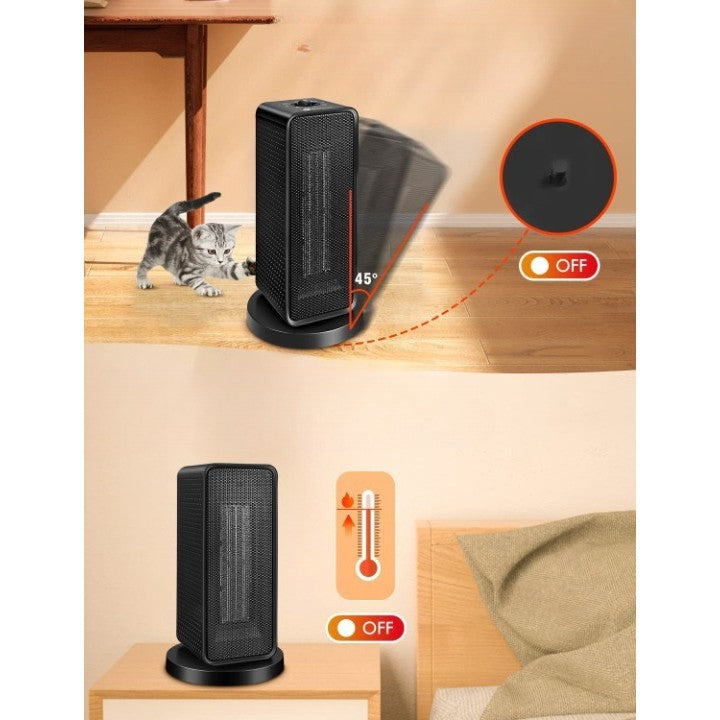 Aeroterma / Radiator Flippy, 1200 W, 2 trepte de putere, termostat reglabil, Negru-4