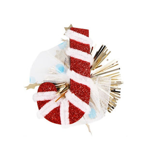 Agrafa de Par, Flippy, Tema Craciun, Model Acadea, din Panza, 9.5 x 8.2 cm, Multicolor-0