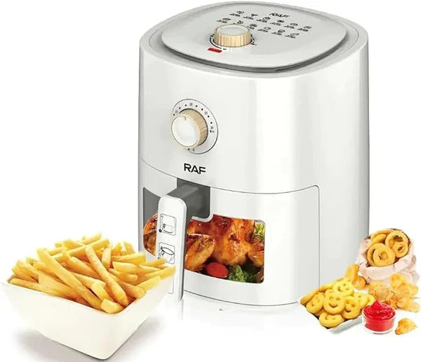 Friteuza cu aer cald - Air Fryer 6L, 2400W RAF + Carte de rețete electronică Cadou