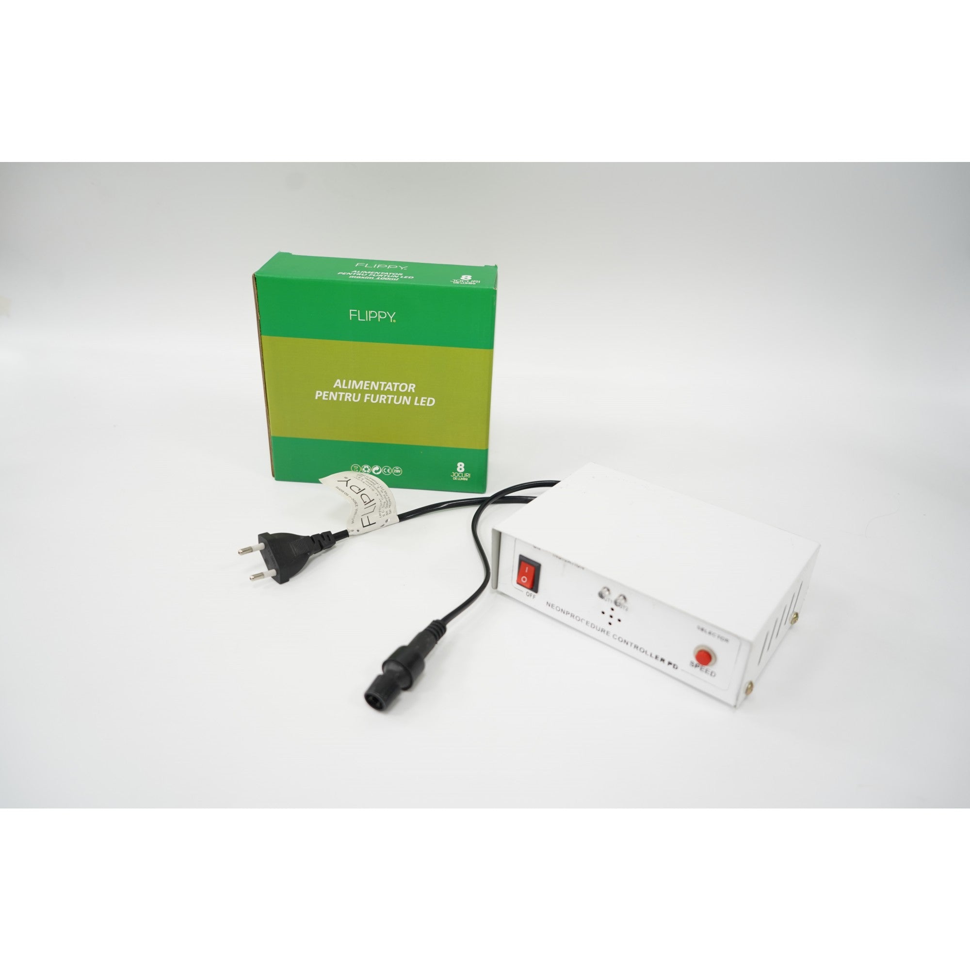 Alimentator pentru futun luminos, rezista pana la 100m, Flippy, 8 jocuri de lumini, negru-3