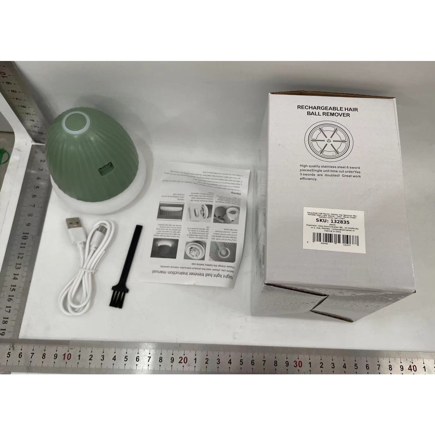 Aparat de Scame 2 in 1, Flippy, Curatare Haine si Lampa de Veghe, 3 Trepte, Incarcare Tip C, 4 W, 9 x 10 cm, Verde-2