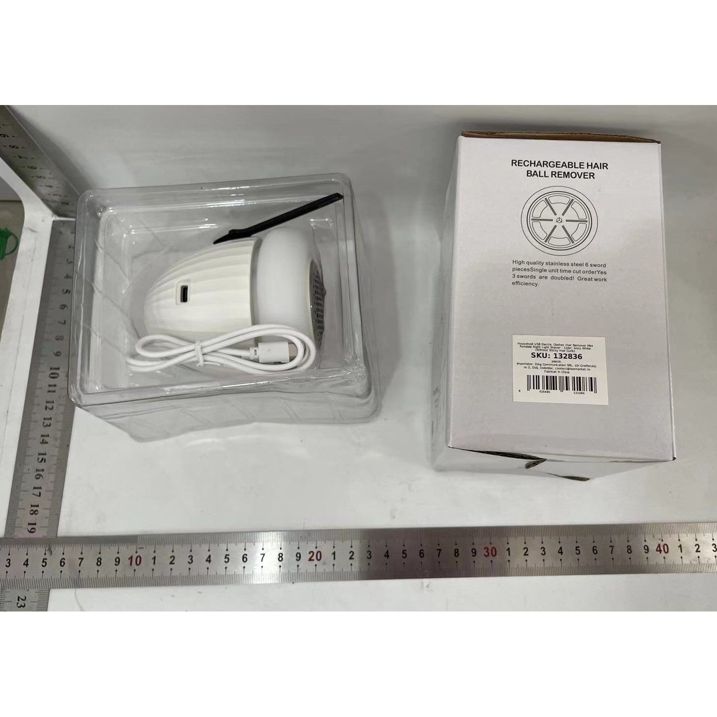 Aparat de Scame 2 in 1, Flippy, Curatare Haine si Lampa de Veghe, 3 Trepte, Incarcare Tip C, 4 W, 9 x 10 cm, Alb-1