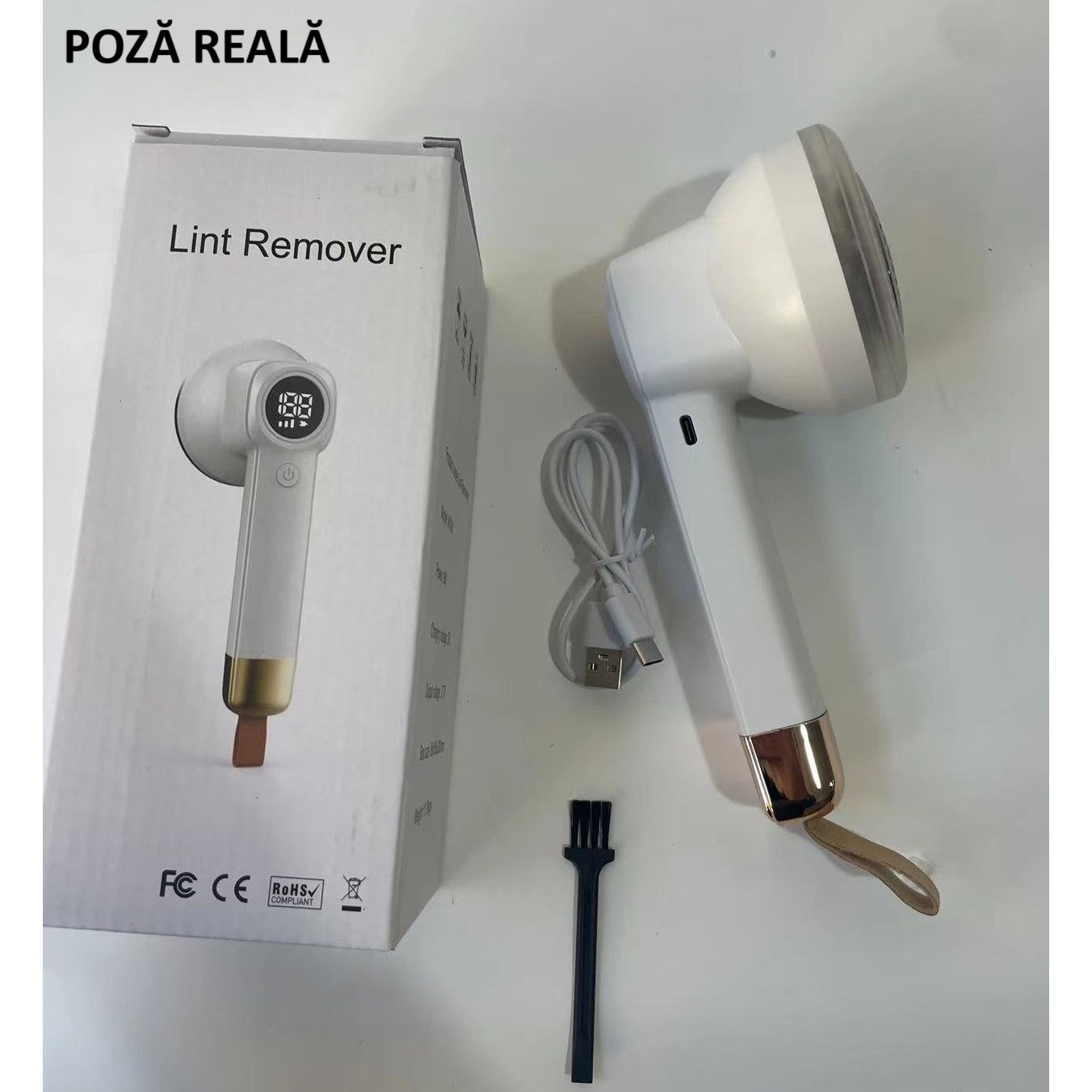 Aparat Pentru Curatat Scame, Par Si Praf, Flippy, Pentru Diferite Tipuri De Material, Cu Lame Din Otel Inoxidabil, Incarcare Prin USB Type-C, Cu Perie De Curatare si Cablu USB Incluse, Alb, 20 x 8.8 x 8.5 cm-15