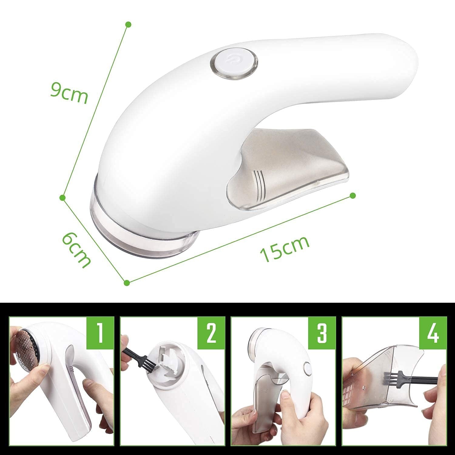 Aparat Pentru Curatat Scame, Par Si Praf, Flippy, Trimmer pentru Diferite Tipuri De Material, Cu Lame Din Otel Inoxidabil, Maner Ergonomic, Incarcare Prin USB, 15x6x9 cm, Alb-8