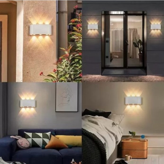 Aplica pentru Perete, Flippy, Interior/Exterior, Rezistenta la Umezeala, 8 W, Lumina Calda, Aluminiu, Alb, 22x8 cm-1