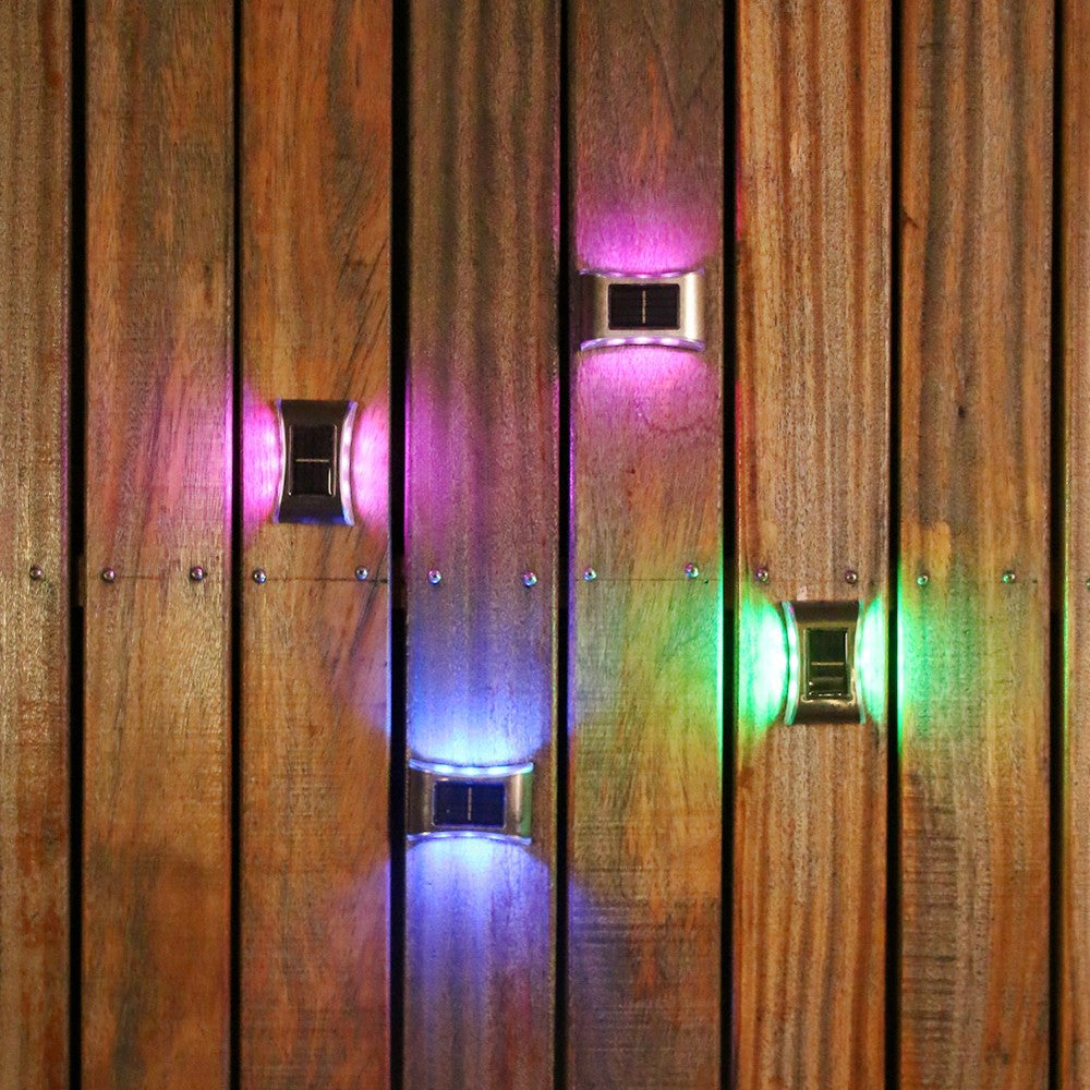 Aplica solara LED Flippy, ABS/Policarbonat, rezistenta la apa IP65, 6 LED-uri, pentru perete, trepte, borduri, terasa, 1.2V, 600mah, 10 x 6.5 cm, doua moduri de prindere, lumina multicolora, gri-4