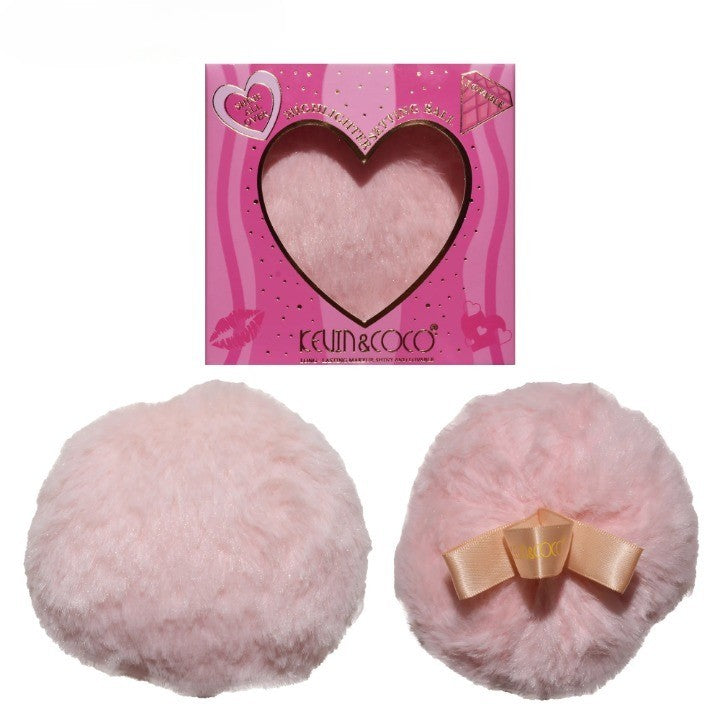 Aplicator pentru Iluminator/Pudra, Tip Buretel Pufos, Kevin & Coco, 9.6 x 9.6 x 7.2cm, Roz-5