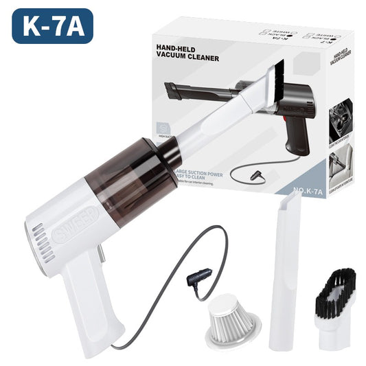 Aspirator Portabil Auto, Flippy, Tip Pistol K7A, Pentru Casa si Masina, Cablu Auto, 36 x 17 cm, Alb-1