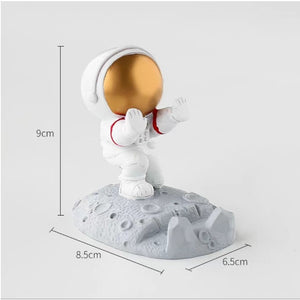 Suport pentru Telefon, Flippy, Tema Astronaut, Model 1, 9x8.5x6.5 cm, Plastic, Alb-0