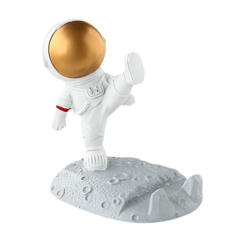 Suport pentru Telefon, Flippy, Tema Astronaut, Model 2, 9x8.5x6.5 cm, Plastic, Alb-0