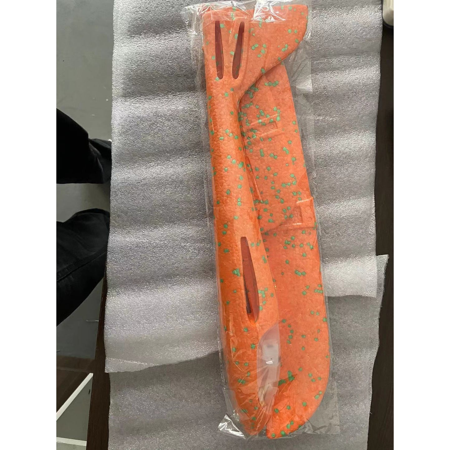 Avion Planor cu Pilot, Flippy, Din Polistiren, Cu Lumini in Cabina Pilotului, Lungime 47 cm, Portocaliu-5