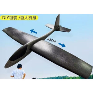 Avion Planor Flippy, din Polistiren, Lungime 84 cm, Jucarie Recreativa, Cascadorii, Extra Large 84 cm argintiu gri-0