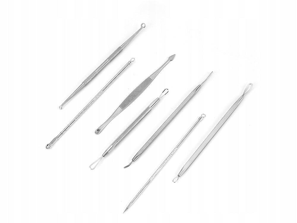 Set 7 Instrumente pentru Îndepărtarea Punctelor Negre și a Coșurilor, cu Etui