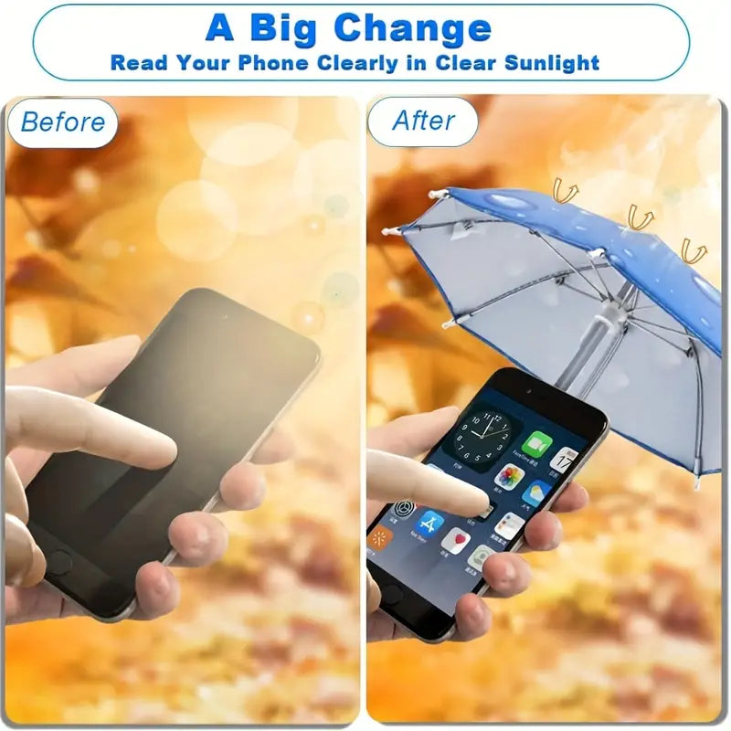 Mini Umbrelă pentru Telefon, Laptop, Tableta, cu Suport de Prindere cu Ventuză