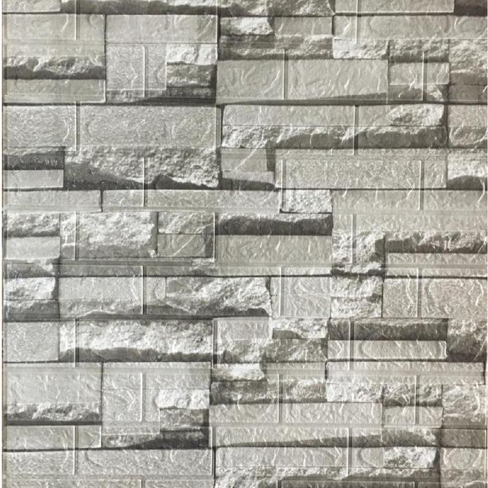 Tapet Caramida 3D autoadeziv, waterproof, 70x77 cm, gri inchis