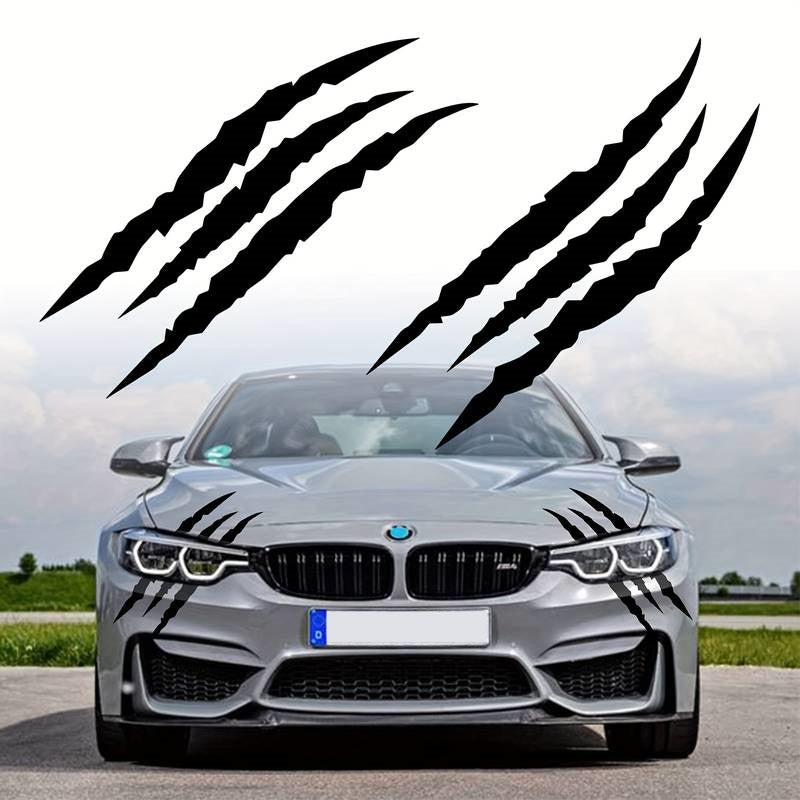 Set 2 stickere autoadezive Tuning, model "Monster Scratches", dimensiune 37 x 9 cm, culoare Negru-0