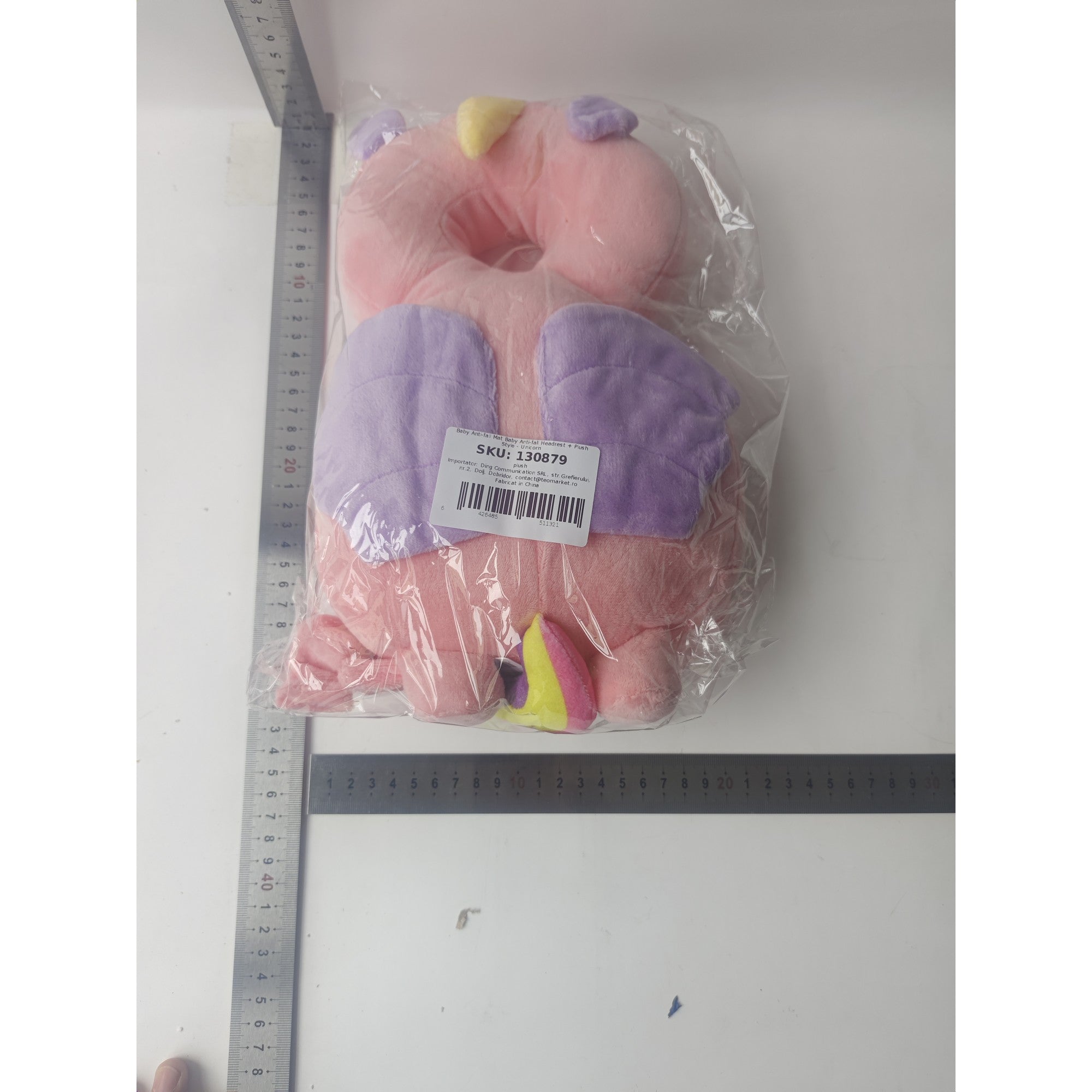 Pernă Anti-Cadere pentru Bebeluși, Flippy, Tetiera tip Unicorn de Plus , Roz-1