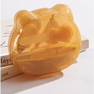 Set Ingrijire Unghii pentru Bebelusi, Flippy, Cutie de Depozitare in Forma de Ursulet, Galben-0