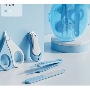 Set Ingrijire Unghii pentru Bebelusi, Flippy, Cutie de Depozitare in Forma de Dinozaur, 11.5x9x3 cm, Albastru-0