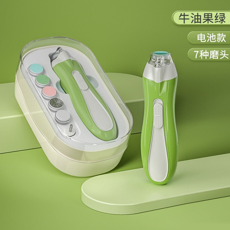 Set Pila Electrica pentru Copii si Bebelusi, Flippy, ABS, 6 Accesorii, cu Lumina LED, Verde-0