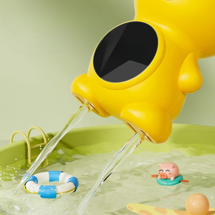 Termometru Electronic LED pentru Baie, Plutitor, Rezistent la apă, IPX7, Multifunctional, 3 Trepte de Temperatura, Model Ratusca, 12x7cm, Galben-1