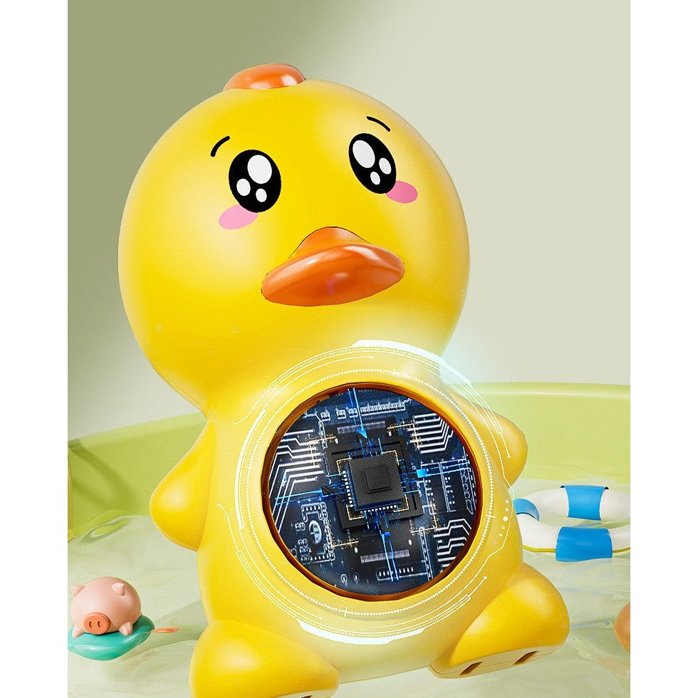 Termometru Electronic LED pentru Baie, Plutitor, Rezistent la apă, IPX7, Multifunctional, 3 Trepte de Temperatura, Model Ratusca, 12x7cm, Galben-5