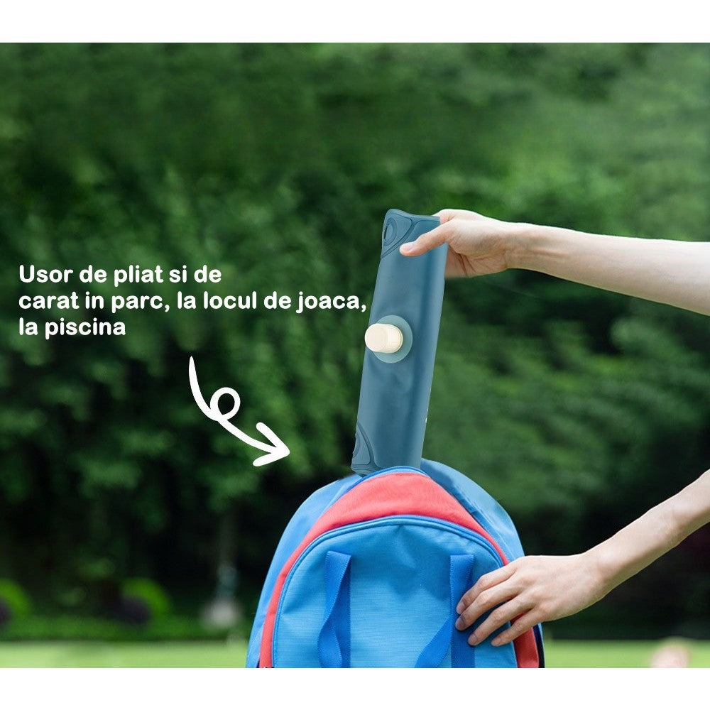 Pistol cu apa pentru copii Flippy, rezervor tip ghiozdan, 1500 ml, reglabil, material ABS/silicon, distanta improscare 8 metri, tragaci cu presiune, 12.5 x 28 cm, albastru-8