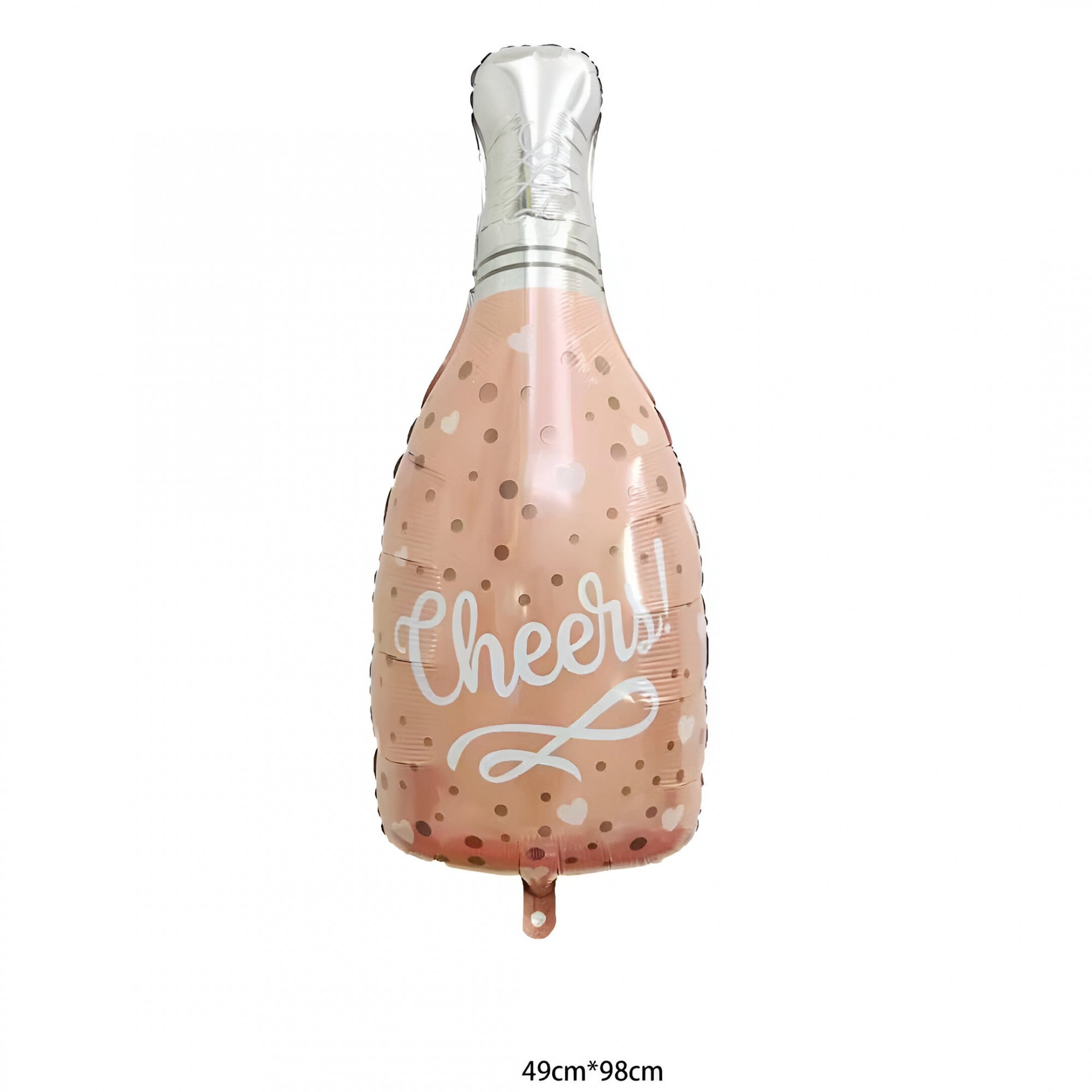 Balon din Folie Metalizata, Flippy, Figurine, Model Sticla de Sampanie, 49x98 cm, Roz-1