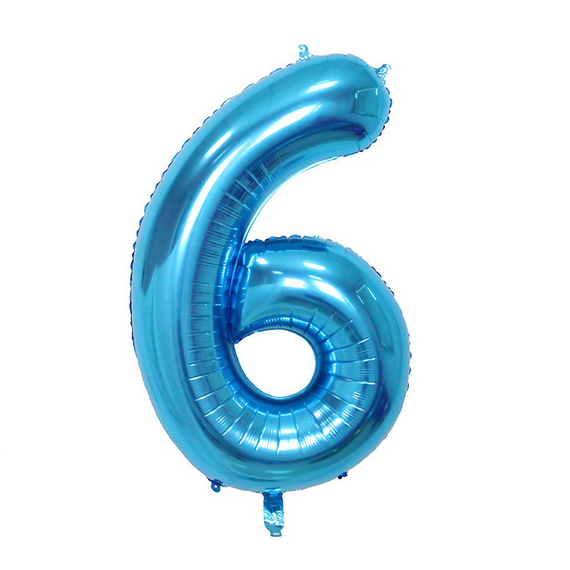 Balon din Folie Flippy, Cifra 6, 81 cm, Pentru Aer sau Heliu, Albastru-0