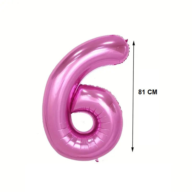 Balon din Folie Flippy, Cifra 6, 81 cm, Pentru Aer sau Heliu, Mov-1