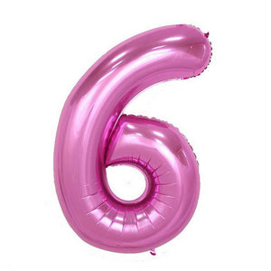 Balon din Folie Flippy, Cifra 6, 81 cm, Pentru Aer sau Heliu, Mov-0