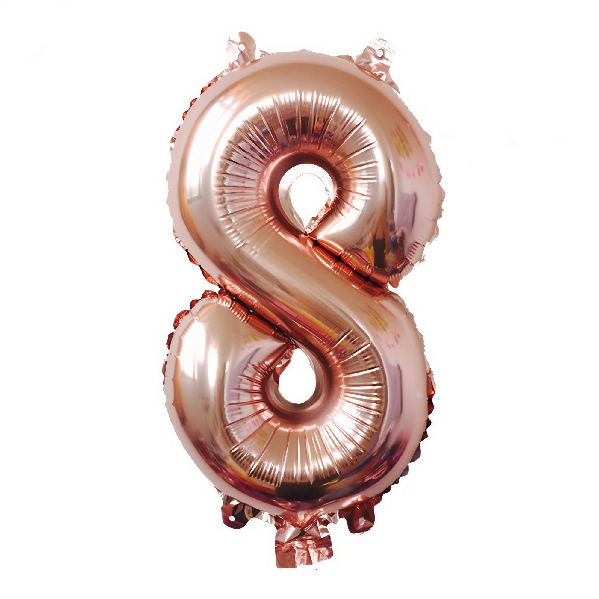 Balon din Folie Flippy, Cifra 8, 81 cm, Pentru Aer sau Heliu, Roz Auriu-0