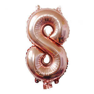 Balon din Folie Flippy, Cifra 8, 81 cm, Pentru Aer sau Heliu, Roz Auriu-0