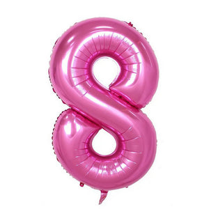 Balon din Folie Flippy, Cifra 8, 81 cm, Pentru Aer sau Heliu, Roz-0
