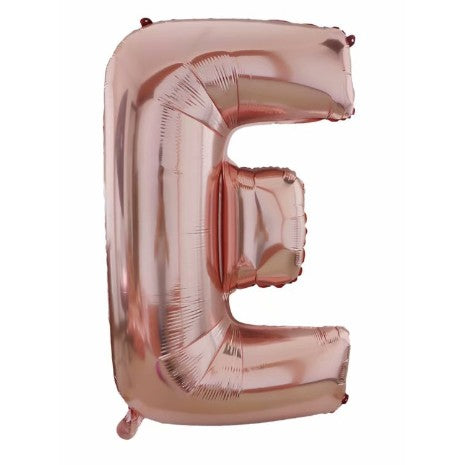 Balon din folie metalizata, 80 cm, Rose Gold, Litera E-0
