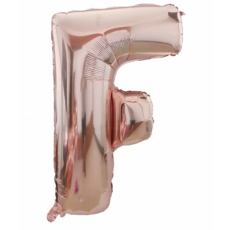 Balon din folie metalizata, 80 cm, Rose Gold, Litera F-0