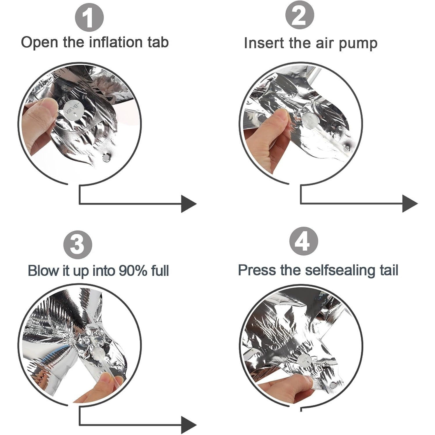 Balon din Folie Metalizata, Flippy, Figurina Cifra, Tema Aniversare 100 cm, Ambalaj Individual, Pai inclus, Umflare cu Aer sau Heliu, Argintiu, Cifra 7-7